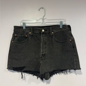 Black Levi 501 button fly Jean shorts